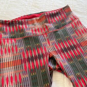 Prana Women’s Leggings with Red and Gray Pattern